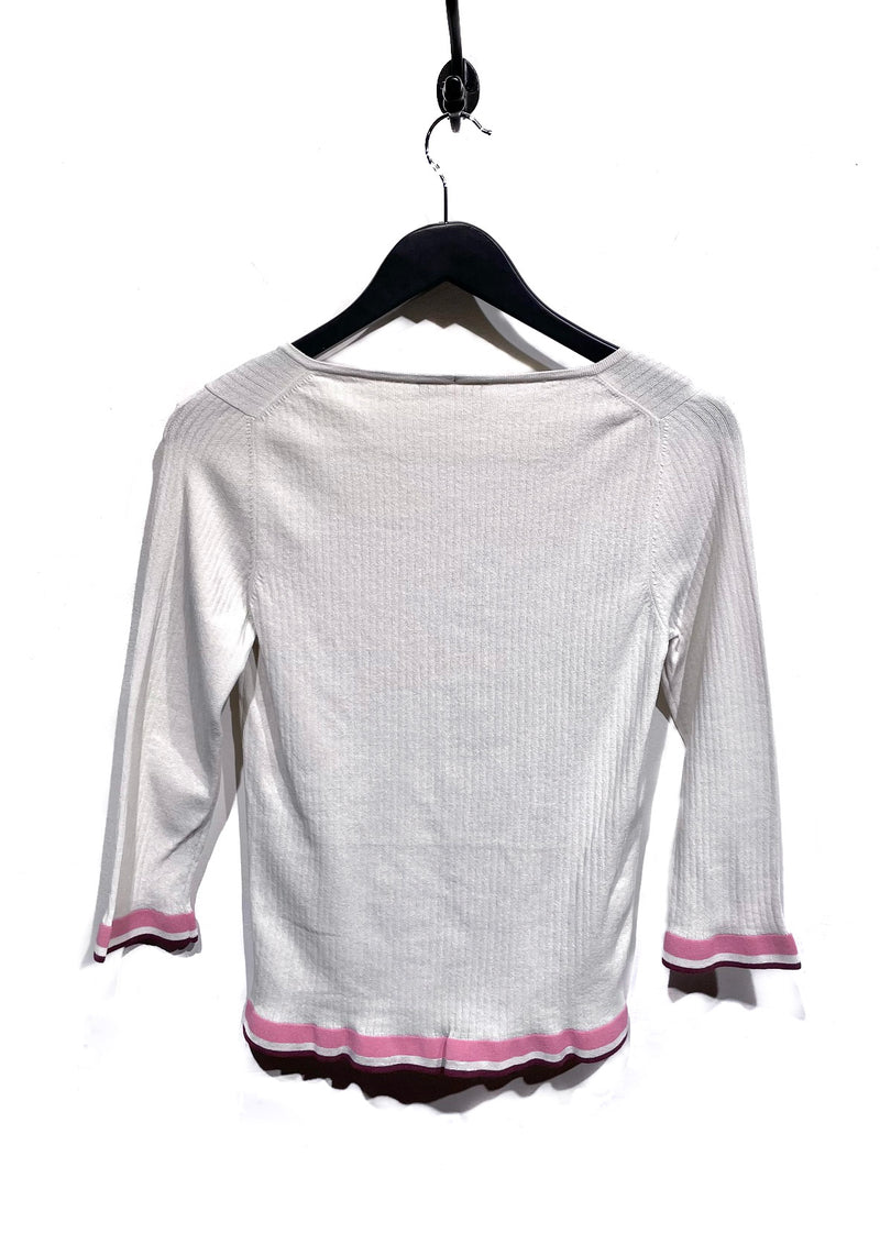Prada Ivory Cropped Sleeves Sweater
