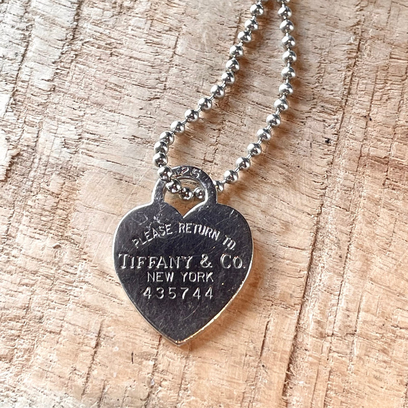 Tiffany & Co Silver Return to Tiffany Medium Heart Pendant On Long Chain