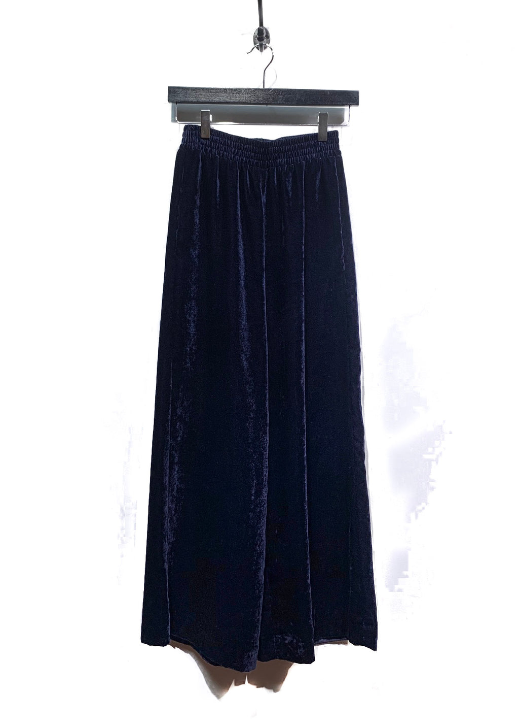 Nili Lotan Navy Blue Velvet Wide Leg Trousers